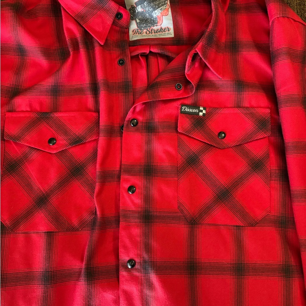 DIXXON Red and Black Plaid Men's Shirt NWOT